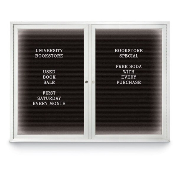 United Visual Products Hinge-less Radius Corkboard, 11"x13-1/2", Black Alum Frame/Surf UVEB1113R-BLACK-SURF - main